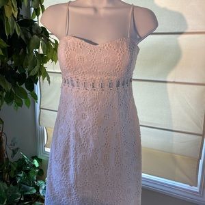 LILLY PULITZER SZ 00 White slip dress cut out mini eyelet